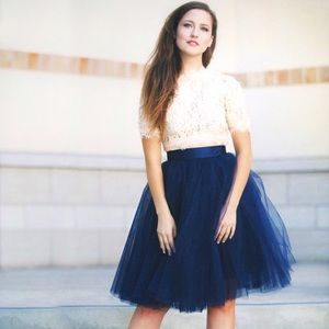 Stunning Navy Blue Tulle Skirt by Space 46